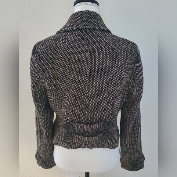 Cabi Size 6 Tweed Cropped One Button Moto Jacket - Picture 2 of 8
